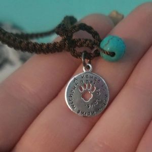 Brown thread bracelet w/ gems